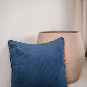 Corduroy Cushion Cover with Batik Piping 50x50