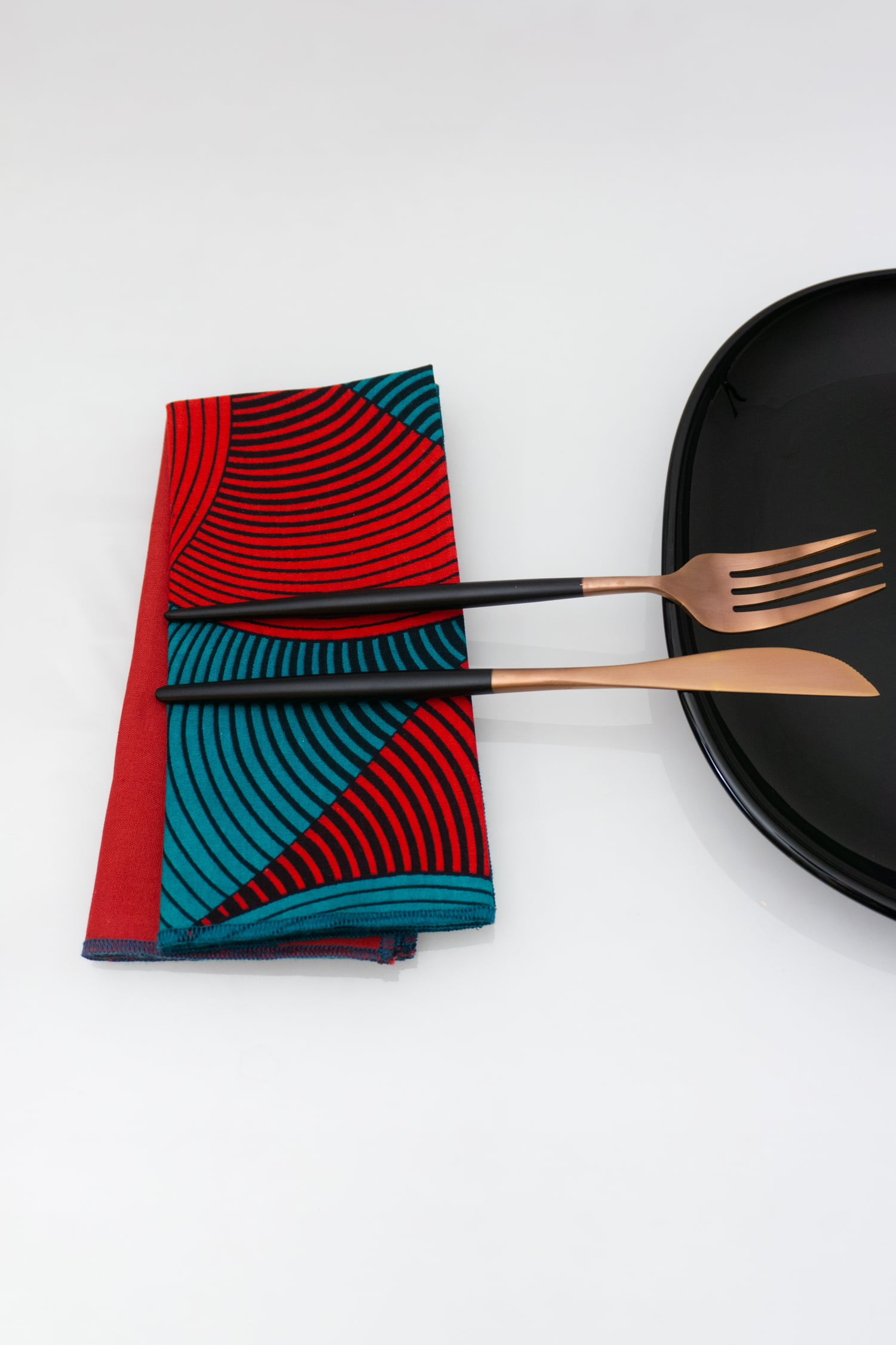 KELIA (mix de 2 coloris) - Serviettes de table en coton 38x38