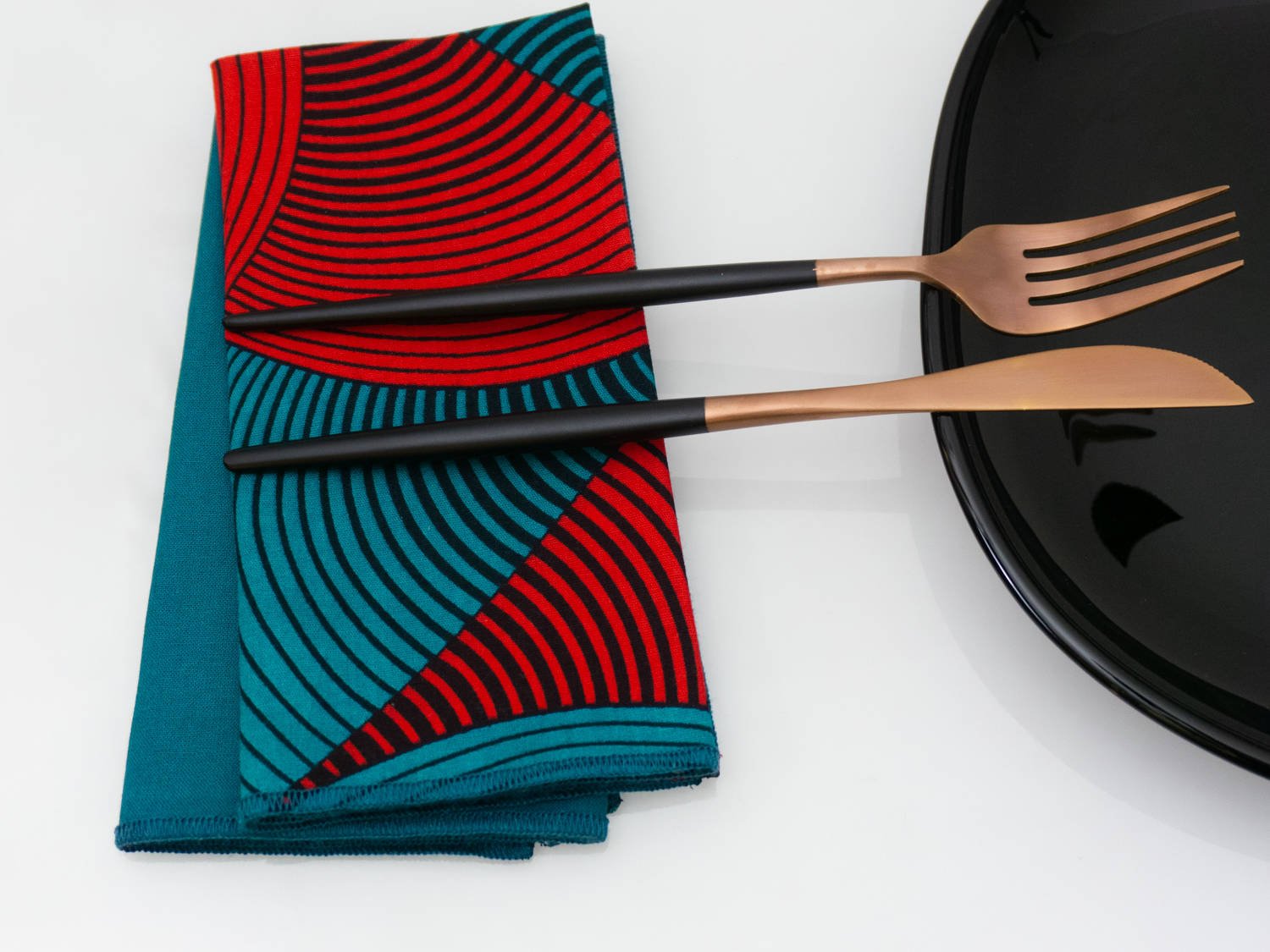 KILIA (mix de 2 coloris) - Serviettes de table en coton 38x38 - Kahuhome