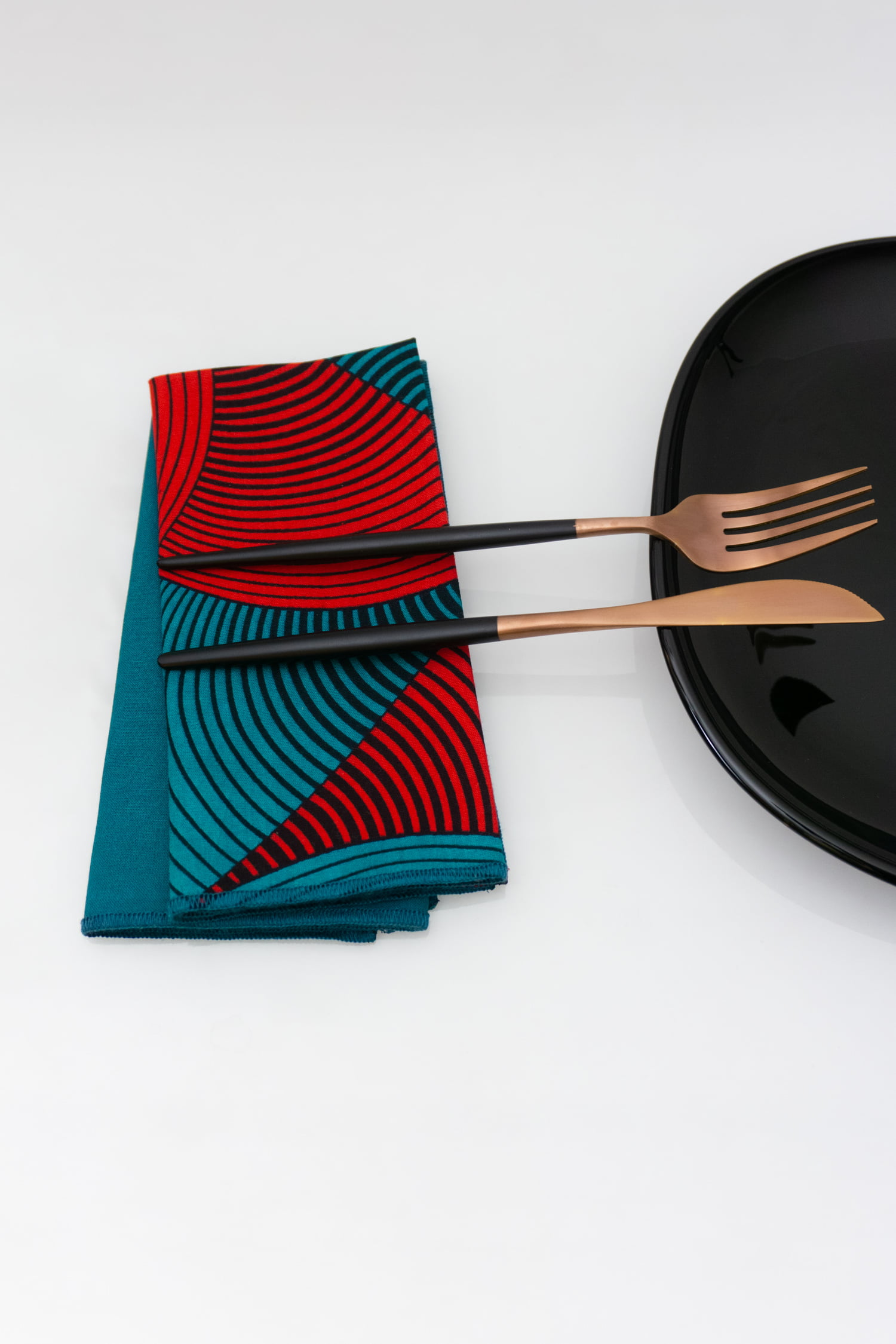 KILIA (mix de 2 coloris) - Serviettes de table en coton 38x38 - Kahuhome
