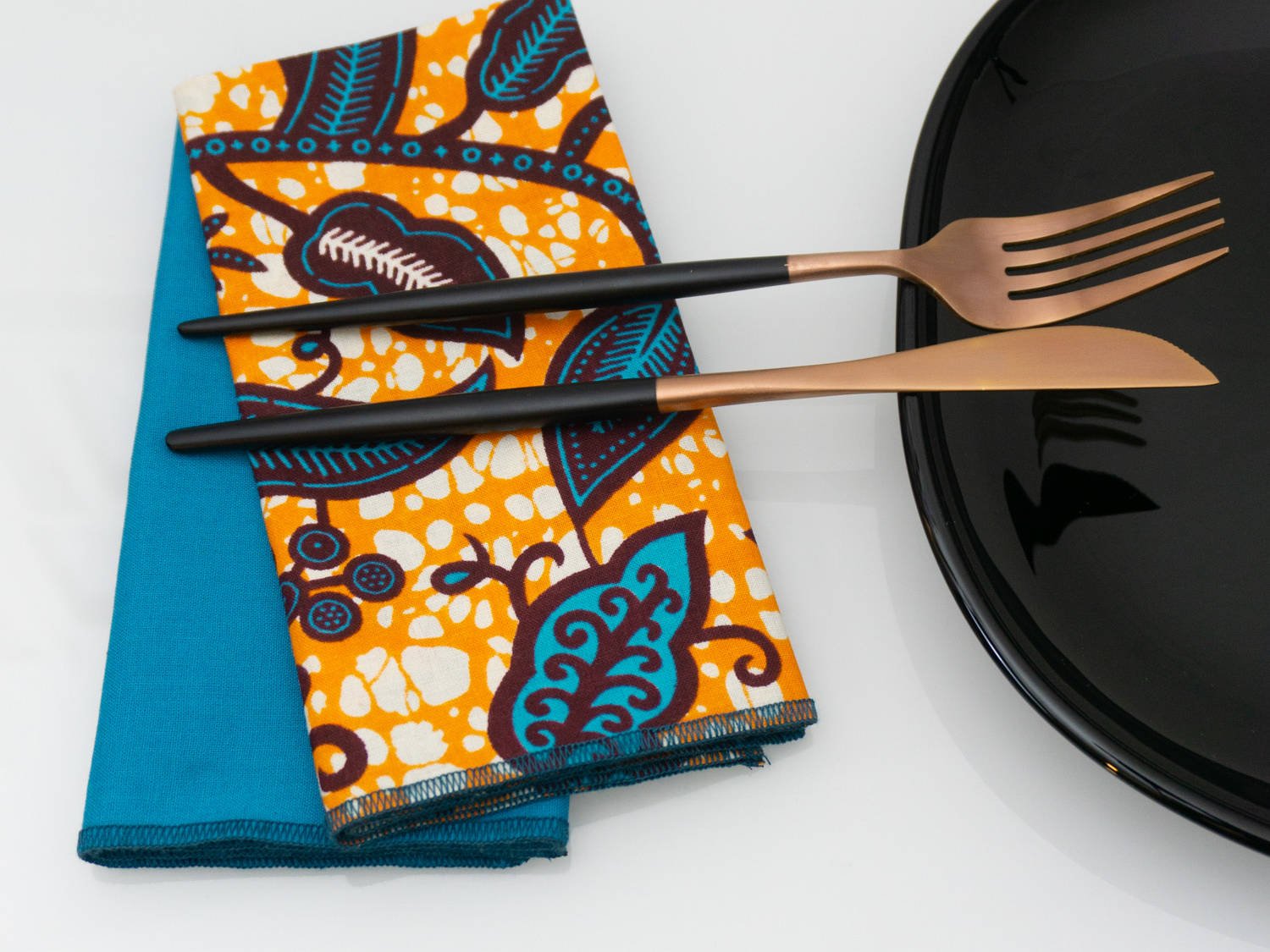 KLEA (mix de 2 coloris) - Serviettes de table en coton 38x38