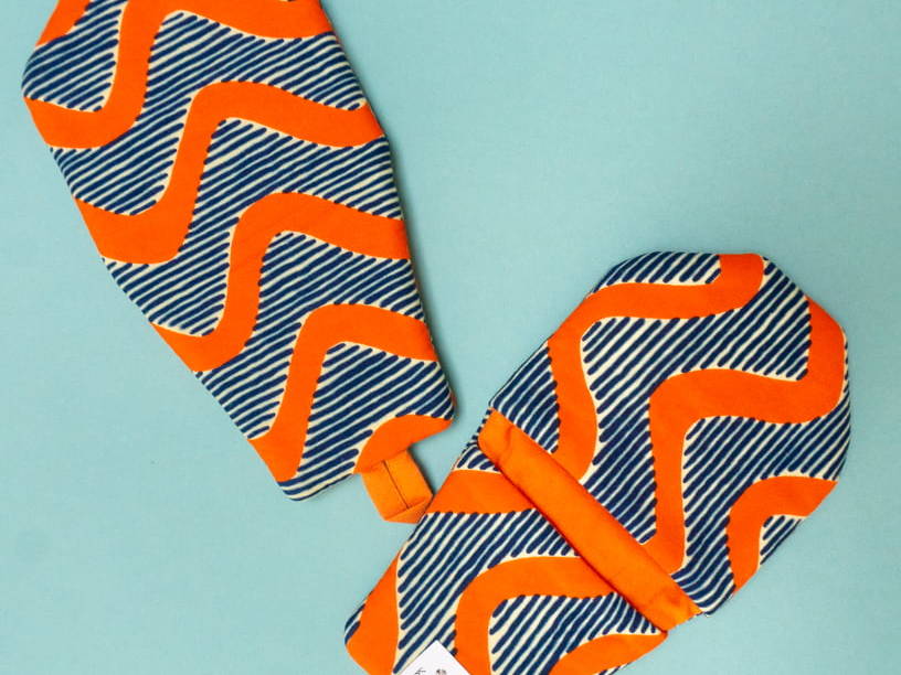 KIMA - Gants de cuisine en wax et coton uni - Kahuhome