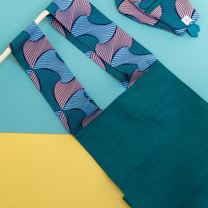 KIJA - Tablier de cuisine en coton, wax et lin 120x90 - Kahuhome