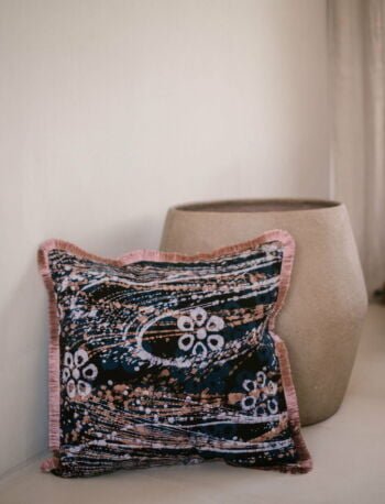 Batik Cushion Cover with Fringe 50x50