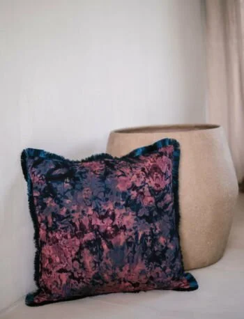 Batik Cushion Cover with Fringe 50x50
