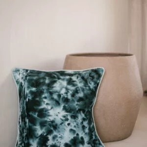 Cushion Cover in Batik with Plain Cotton Piping 50x50